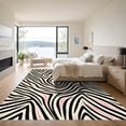 thumbnail image 3 of ODIKA 5'x7' Machine Washable Non-Slip Area Rug, Chic Stripes with Modern Animal Inspired Artistry High Traffic Rug, Black, 911399, 3 of 7