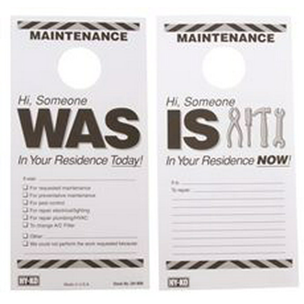 maintenance-door-hang-tag-reversible-walmart-walmart