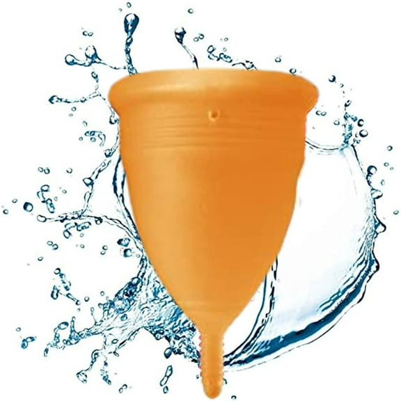 Blossom Menstrual Cup, Silicone Period Cup (Small Orange)