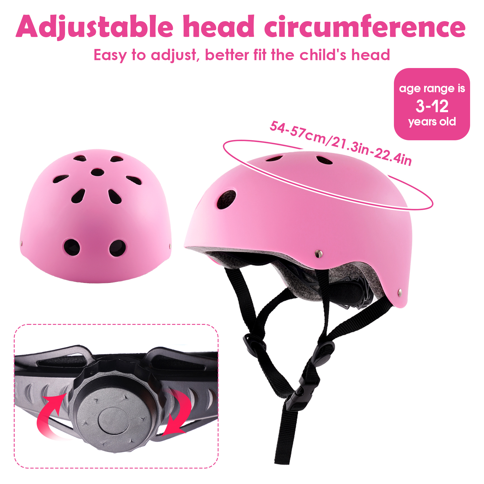 Buquapse Kids Bike Helmet & Protection Set, Pink photo 2