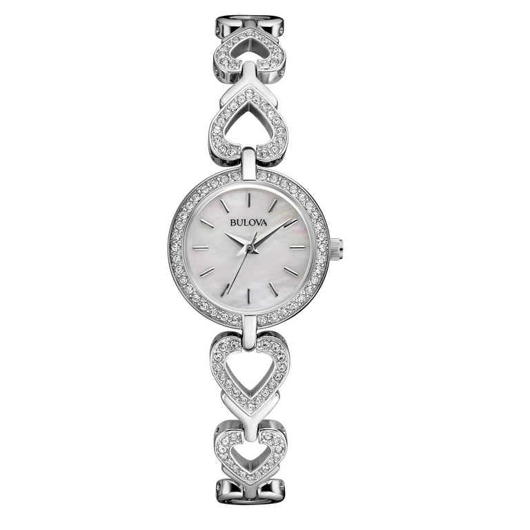 Bulova Women s Crystal Silver Stainless Steel Watch Set 96X136
