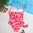thumbnail image 5 of Girls Swimsuits Size 14-16 One Piece Bikini Cute Pattern Print Bathing Suit Adjustable Strap Tankini Set Swim Tank Top Ruffle Skirted Swimwear, 5 of 9