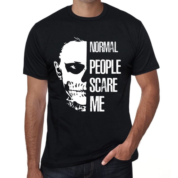 T-Shirt Graphique pour Hommes Personnes Normales Me Effrayant Édition Limitée Écologique Tee-Shirt Manches Courtes Vintage Cadeau d'Anniversaire Original