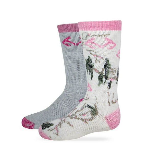 Realtree Girl's Snow Camo Boot Socks 2 Pair Pack