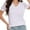 White, variant on Women's V Neck Tops Puff Sleeve with Swiss Dot T-Shirts Summer Casual Loose Tshirts