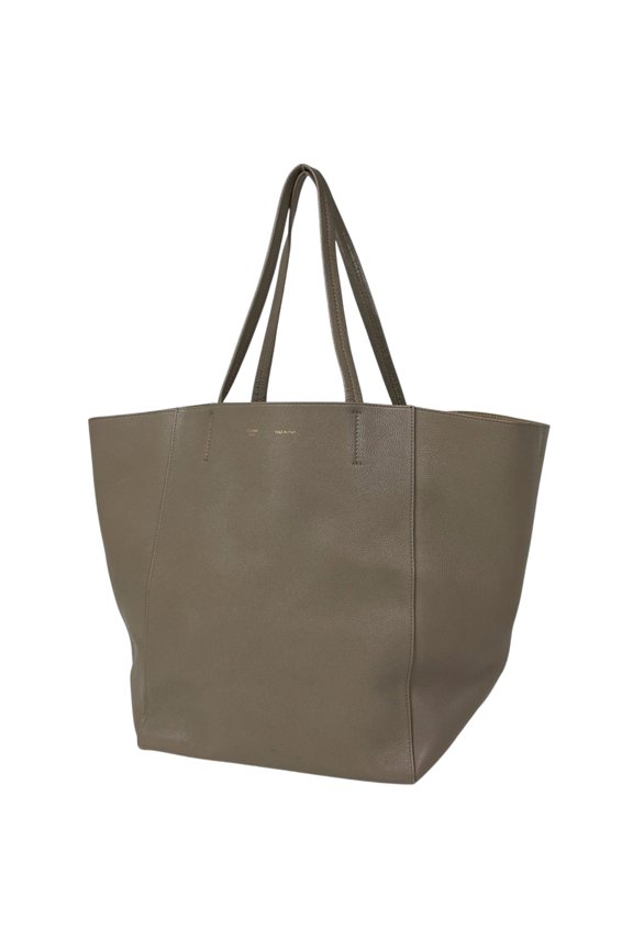Pre-Owned Celine Cabas Phantom Tote Bag, Leather, Greige, Women's