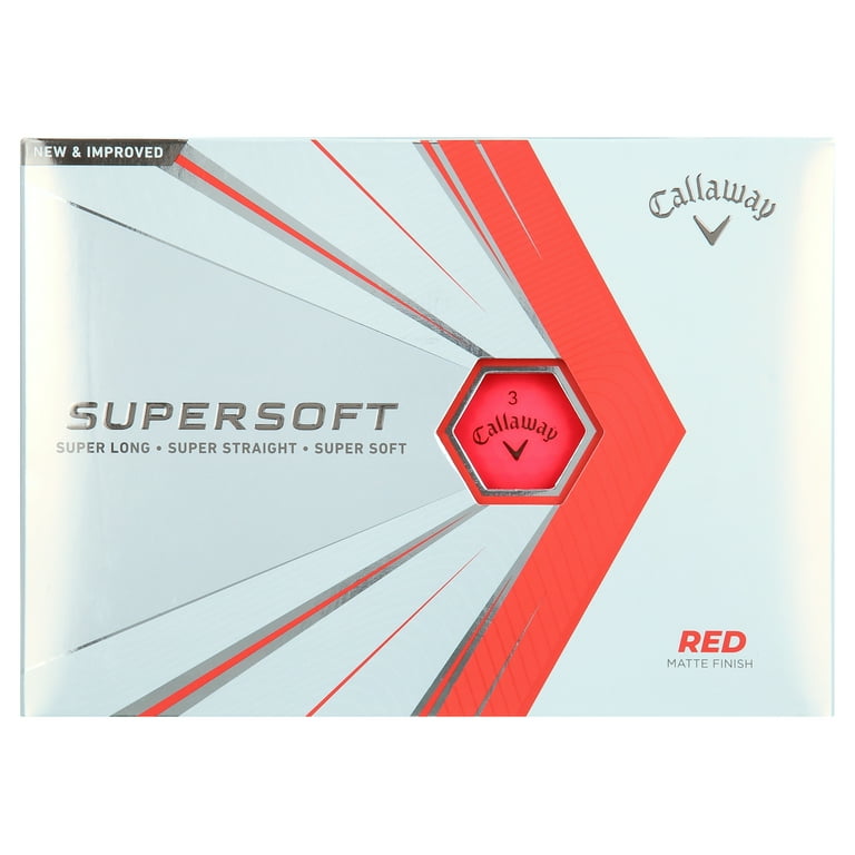 Callaway Golf Supersoft Matte Red Golf Balls, 12 Pack, Hybrid