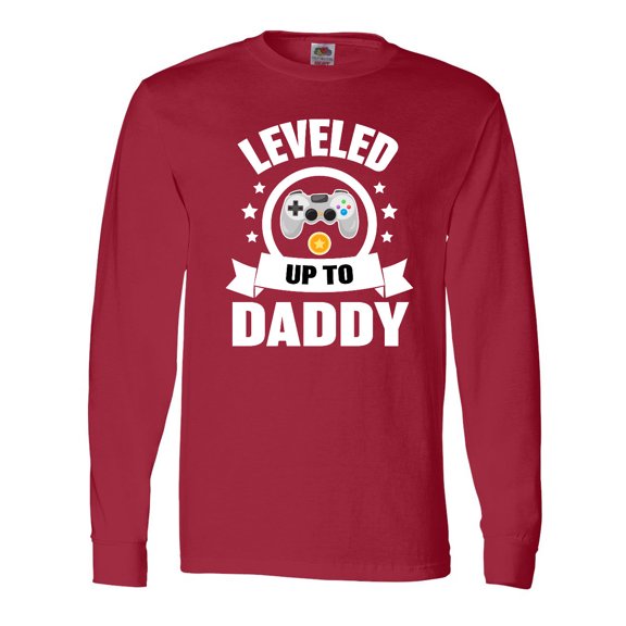 Inktastic Leveled up To Daddy with Game Controller Long Sleeve T-Shirt