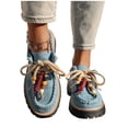 thumbnail image 5 of BXSRUTA Plus Size Women'S Bohemian Lace Up Low-Top Shoes, Faux Suede Beaded Comfortable Casual Sneakers for Spring Summer, 5 of 8