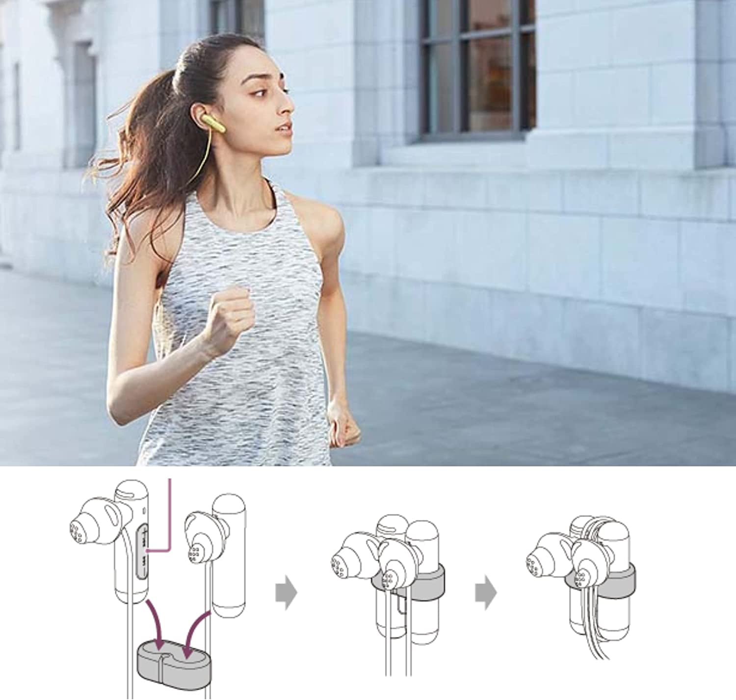 (4 pack) Sony Extra Bass Bluetooth Headphones, Wireless Sports Earbuds with Mic/Microphone, IPX4 Splash Proof Stereo Comfort Gym Running Workout up to 8.5 Hour Battery, Black (International Version)