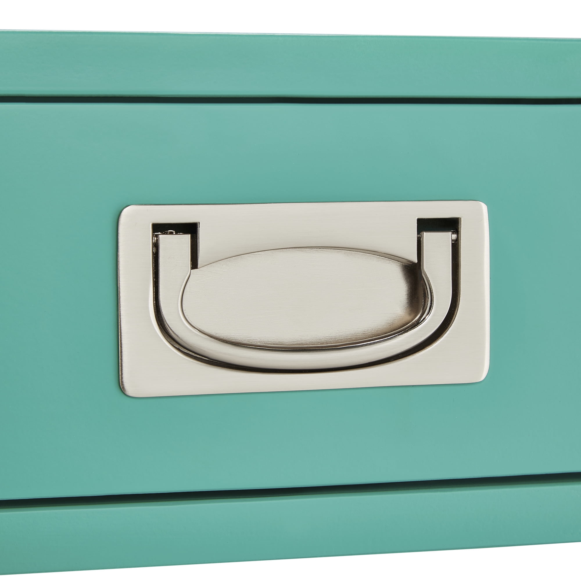 Weston Home Wood X-Base Campaign Writing Desk with Drawers, Marine Green