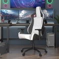 thumbnail image 3 of Furniture of America Singe Faux Leather Adjustable Gaming Chair in White & Black, 3 of 5