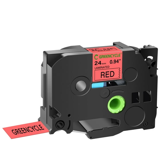 GREENCYCLE 1PK Compatible for Brother P-touch Black on Red 24mm TZ TZe TZe-451 TZ-451 TZ451 TZe451 Laminated Label Tape