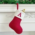 thumbnail image 2 of Zmeidao Monogram Christmas Stocking, Small Embroidered Letter Red White Christmas Stocking for Family Holiday Decorations and Xmas Tree Fireplace 7in, A, 2 of 7
