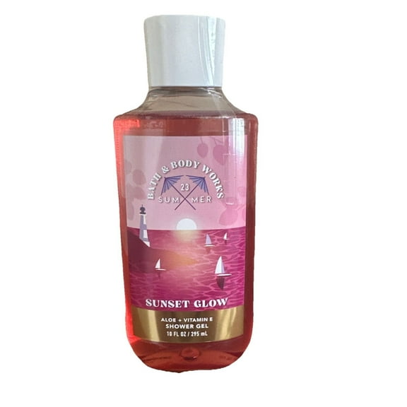 Bath and Body Works Sunset Glow Shower Gel with Aloe   Vitamin E (10 FL OZ / 295 mL)