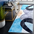 thumbnail image 2 of SAFAVIEH Tacoma Sophia Abstract Machine Washable Runner Rug, Dark Grey/Turquoise, 2'6" x 6', 2 of 8
