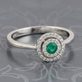 thumbnail image 2 of KIRAN FINE JEWEL Round Green Emerald CZ Diamond Solitaire Ring 925 Sterling Silver Anniversary Women Gemstone Statement Jewelry Gift For Her, 2 of 5