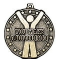 thumbnail image 2 of You Make A Difference Medals, 2" Gold Diecast You Make A Difference Medal Award 100 Pack, 2 of 2