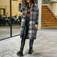 thumbnail image 5 of purcolt Women's Long Plaid Flannel Shackets Long Sleeve Button Down Long Shirts Jacket Fall Boyfriend Oversized Coats, 5 of 5
