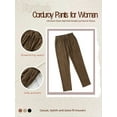 thumbnail image 4 of Eytino Women's Pants Elastic Waist Drawstring Pants Casual Corduroy Pants High Waist Straight Leg Pants Loose Comfy Lounge Pants Trousers with Pockets Brown M, 4 of 9