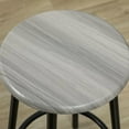 thumbnail image 2 of Resenkos 5-Piece Rustic Bar Table Set with 43.25" Wood Top, Includes Four Matching Stools for Counter-Height Dining and Pub Style, Gray, 2 of 7