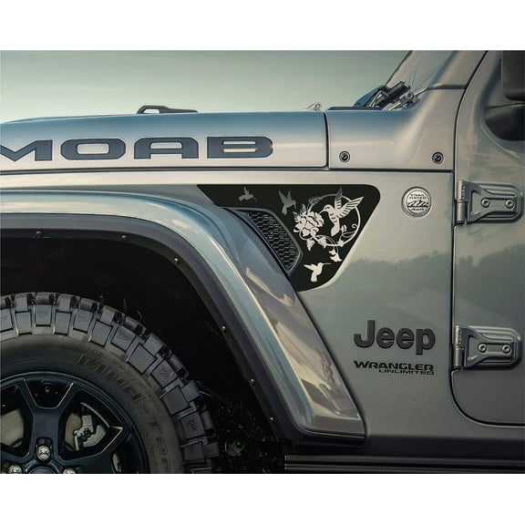 AnyStickerYouWant - Hummingbird Fender Vent Vinyl Decal Sticker Fits & Compatible with Jeep Wrangler JL/Jeep Gladiator JT 2018  Hummingbird Print