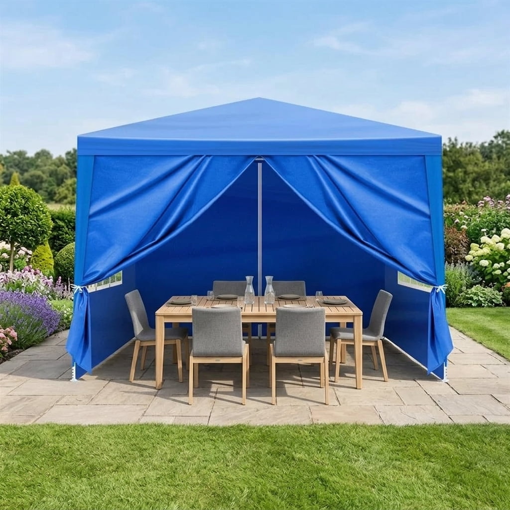 10'x10' Gazebo Waterproof Outdoor Canopy Patio Tent Party Tent for Wedding BBQ Cater, Blue