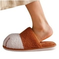 thumbnail image 4 of Anuirheih Slippers for Women Indoor Outdoor Plush Warm House Slippers Soft Soled Bedroom Non-Slip Shoes Couple Winter(Orange), 4 of 7