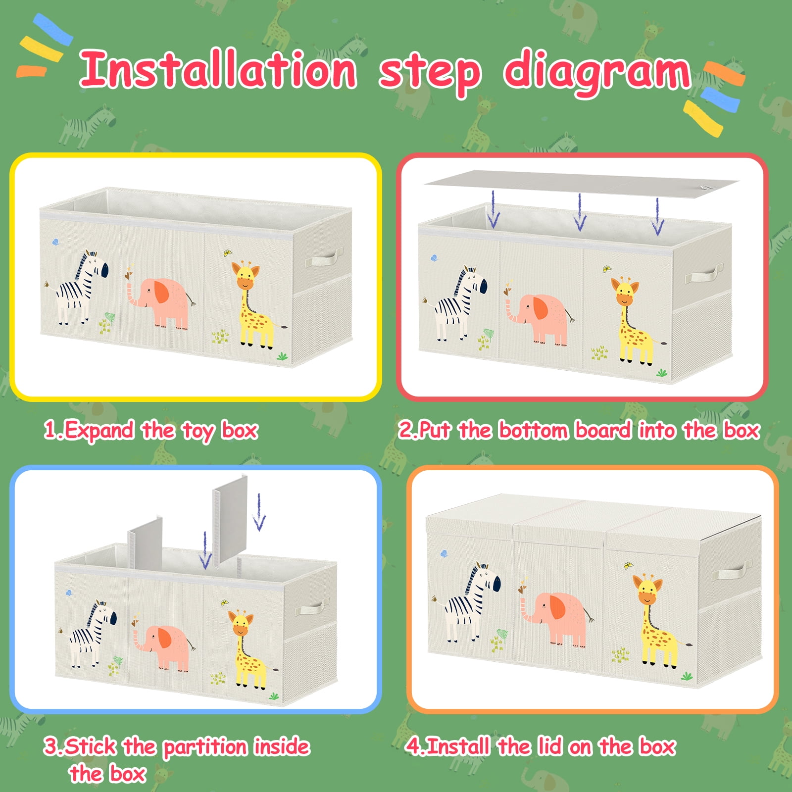 Extra Large Toy Box, Collapsible Sturdy Kids Toy Chest for Boys, Girls, Kids, 39*13.5*15.5",Toy Storage Organizer Toddler Storage Bins with Lids, Toy Box for Living Room, Bedroom, Nursery, Beige