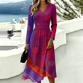 thumbnail image 4 of Women's Summer Maxi Dress V Neck Long Sleeve a Line Dresses Elegant Formal Floral a Line Dress, 4 of 4