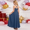 thumbnail image 6 of Kiijoy Girls Ruched Irregular Party Maxi Dress Pageant Spaghetti Strap Dress, Sizes 3-14, 6 of 6