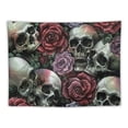 thumbnail image 5 of Orinice Skulls Roses Gothic Art Tapestry Wall Hanging Unique Style for Living Room Bedroom Dorm Decoration 50x40inch, 5 of 6