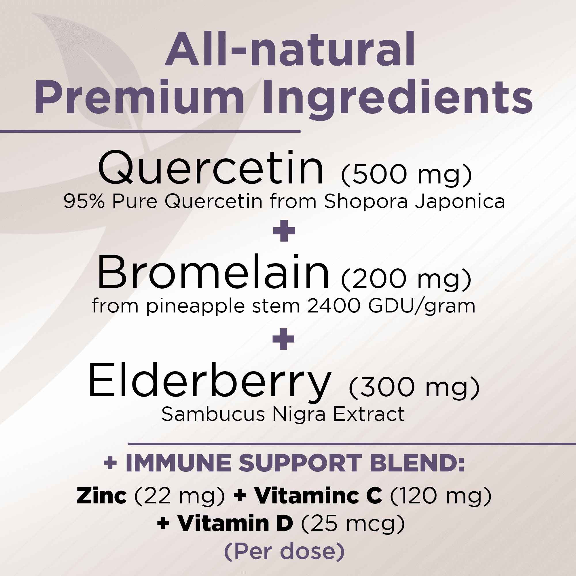 Quercetin Elderberry with Bromelain, Vitamin D, Vitamin C, and Zinc -  & Elderberry - Quercetin 500 mg with Bromelain & Ellderberry, Daily Immune Support