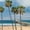 Summer In Manhattan Beach, variant on Elephant Stock Beach Deckchairs Wall Art - Horizontal Multi Panel Canvas - Living Room Wall Decor - Beach Multi Panel - Blue And Green Decor - 23" x 14"