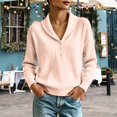 thumbnail image 2 of Yigetop Women's V Neck Long Sleeve Knit Pullover Sweater Tops Lightweight Casual Basic Loose Fit for Daily Work Vacation Pink XXL, 2 of 4