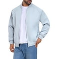thumbnail image 4 of INSPIRE CHIC Bomber Jacket for Men's Autumn Outerwear Full Zip Up Ribbed Cuffs Baseball Jacket XL Gray, 4 of 6