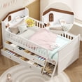thumbnail image 5 of Harper & Bright Designs Twin Size Low Loft Bed with Storage 4 Drawers, Wooden Loft Bed with Guardrail Headboard and Ladder, Twin Platform Bed for Boys Girls, White, 5 of 19