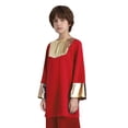 thumbnail image 2 of Hansber Kids Boys Praise Dance Top Long Sleeve Metallic Back Zipper Choir Church Worship Dance Stage Performance Tunic Top Red 6, 2 of 6