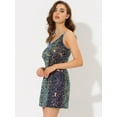 thumbnail image 3 of DARING DIVA Halloween Costume Glitter Sequin Spaghetti Strap Dress S Blue, 3 of 5