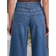 thumbnail image 5 of Female Wide Leg Jeans Baggy Jeans Mid Waist Stretch Boyfriend Denim Pants Vintage Trousers with Pocket Blue M, 5 of 9