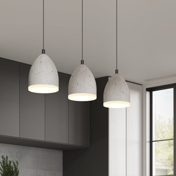 Artika Bergen Linear 3-Light Concrete Pendant Light Fixture 5CCT
