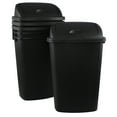 thumbnail image 2 of Julyeen 13 Gallon Plastic Trash Can with Swing Top Lid, 4 Packs Swing Lid Garbage Bins, Black, 2 of 12