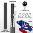 thumbnail image 2 of G128 Combo Pack: 20 Ft Telescoping Aluminum Flagpole (Black) & American and Puerto Rico Flags 3x5 Ft, Both ToughWeave Series Embroidered Polyester | Pole with Flags Included, 2 of 9