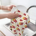 thumbnail image 6 of Adobk Popcorn Print Kitchen Towels Dish Towels Kitchen Essentials for New Home Waffle Towels Kitchen Hand Dish Cloths for Drying and Cleaning, 6 of 7
