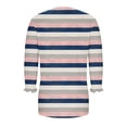 thumbnail image 7 of Ashirexll Tops for Women Trendy, Ladies Tops and Blouses, Striped Printed Button Up 3/4 Length Round Neck T Shirt Top, 7 of 7