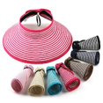 thumbnail image 4 of Sombrero De Paja Enrollable De Ala Ancha Para Mujer, Sombrero De Copa Vacío, Sombrero De Paja De Verano Con Lazo, Gorra De Playa Para Acampar Al Aire Libre Y Senderismo Scienceny AP007139-02, 4 of 6