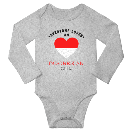 

Everyone Loves An Indonesian Girl Baby Long Slevve Bodysuits Unisex Gifts (Gray 6-12 Months)