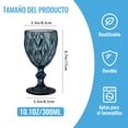 thumbnail image 2 of 6pcs Glass Goblet Vintage Stemware Wine Cup Retro Embossed Footed Glassware Wine Goblet for Iced Beverage Wine Cocktail (Blue), 2 of 6