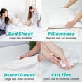 thumbnail image 3 of 2-Pack Travel Disposable Bed Sheets for Hotel Beds (5-6.5 feet wide), Portable Bedspread with Sterilized 4-Piece Set: 2 Pillowcases, 1 Bed Sheet, and 1 Quilt Cover (Per Pack), 3 of 7