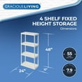 thumbnail image 2 of Gracious Living 4 Shelf Fixed Height Solid Storage Unit, 12"L x 24"W x 48"H, White, 2 Pack, 2 of 12